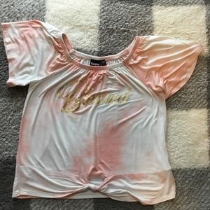 Orange and white blessed shirt